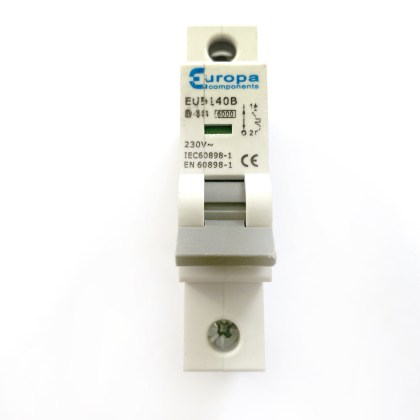 Europa Components EUB140B B40 40A 40 Amp MCB Circuit Breaker Type B